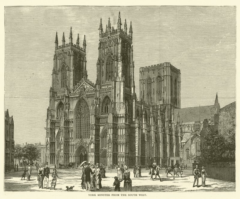 York Minster från sydväst (gravyr) av English School