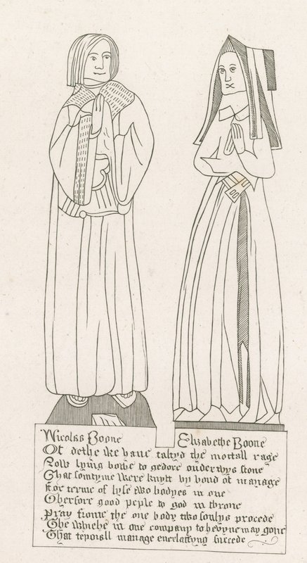 staty, grav av Nicholas Boone och Elizabeth Boone av English School
