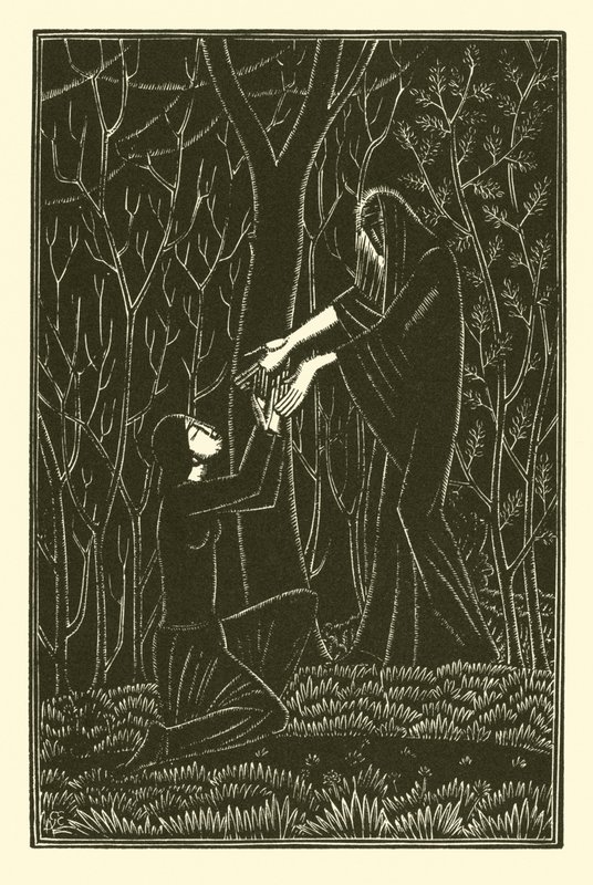 Death And The Lady (litho) av Eric Gill