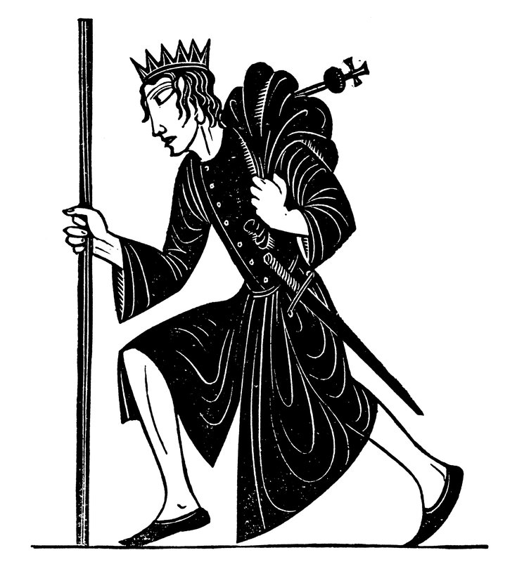 Titelillustration för kung Henrik IV, första delen, av William Shakespeare (litografi) av Eric Gill