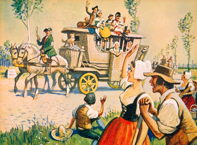 En vagn på vägen mellan Paris och Versailles 1787 av Eric Parker