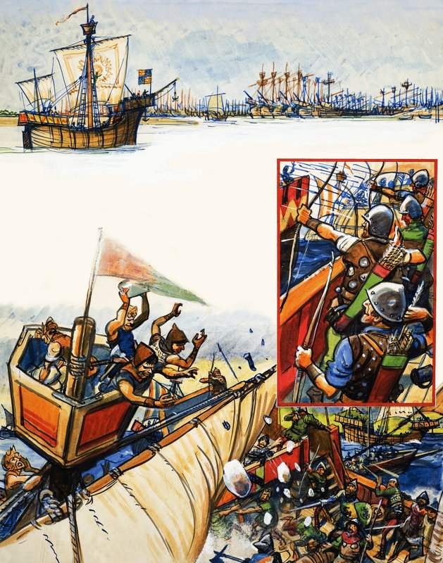 Scrapbook of the British Sailor: Slakt vid Sluys av Eric Parker