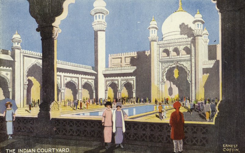 Den indiska gården, British Empire Exhibition, Wembley, 1924 av Ernest Coffin