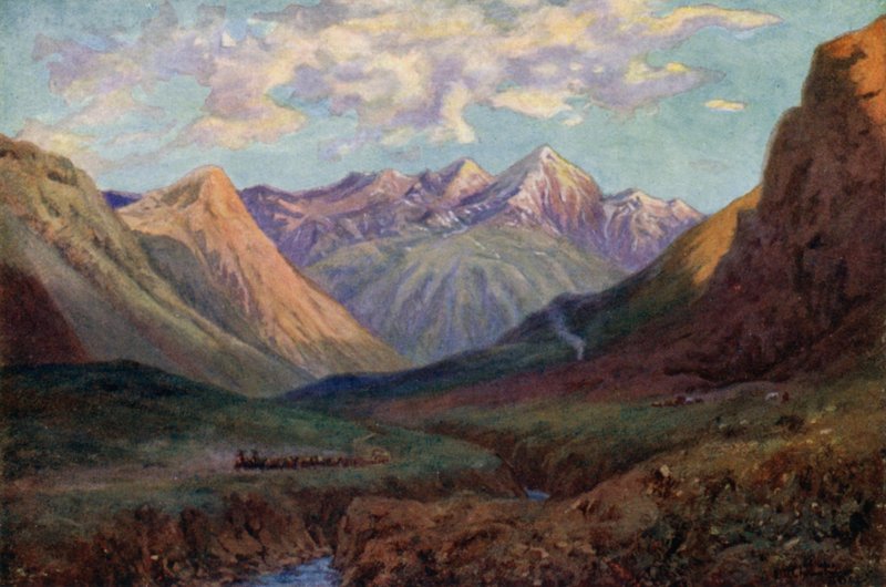 Mule-teamet lämnar Puente del Inca av Ernest William Christmas