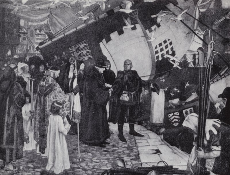 Italienskfödd engelsk upptäcktsresande, John Cabot, som upptäckte den nordamerikanska kusten av Ernest (after) Board