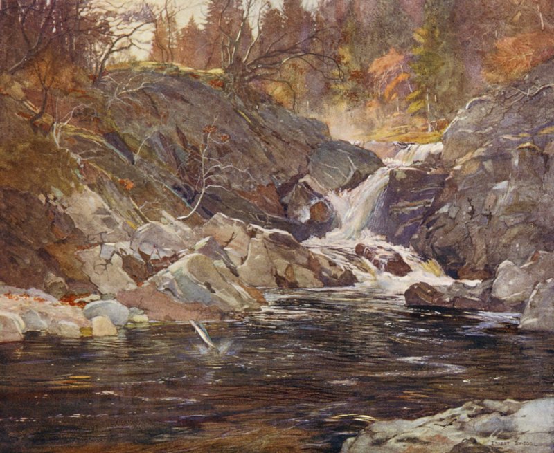 En sidogren från Perthshire (färglitografi) av Ernest Edward Briggs