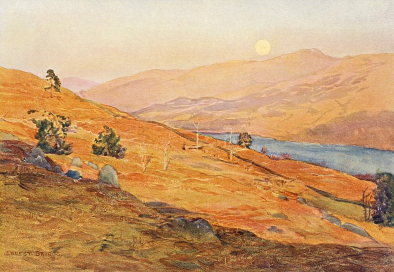 En aprilkväll vid Loch Tay Side (färglitografi) av Ernest Edward Briggs