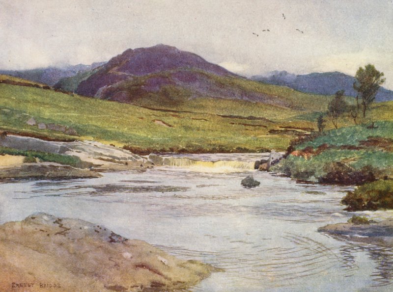 Dees svarta vatten ovanför bron (färglitografi) av Ernest Edward Briggs