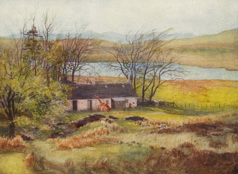 Vaktmästarens stuga vid Loch Wee (färglitografi) av Ernest Edward Briggs