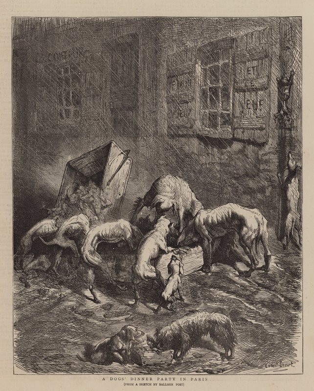 En middag för hundar i Paris av Ernest Henry Griset