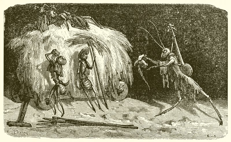 Myrorna och gräshoppan av Ernest Henry Griset