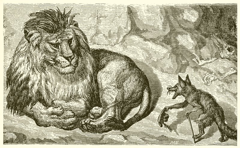 Räven och lejonet av Ernest Henry Griset