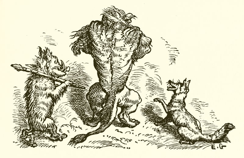 Lejonet, räven och vargen av Ernest Henry Griset
