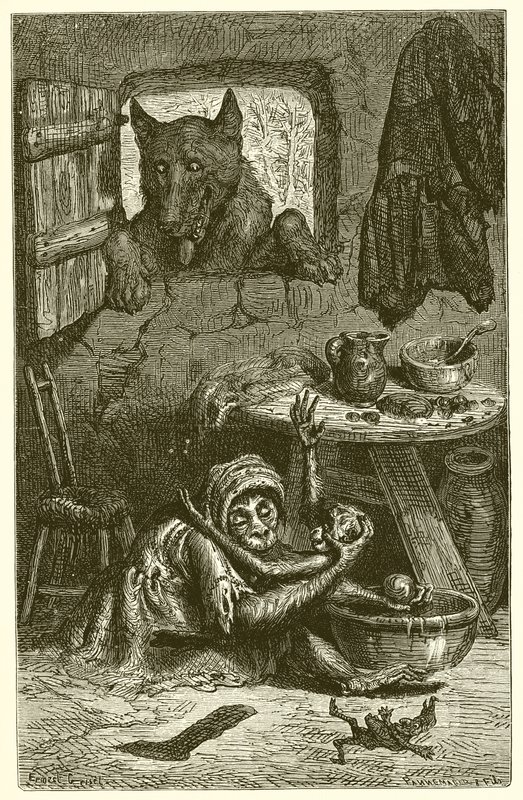 Sjuksköterskan och vargen av Ernest Henry Griset