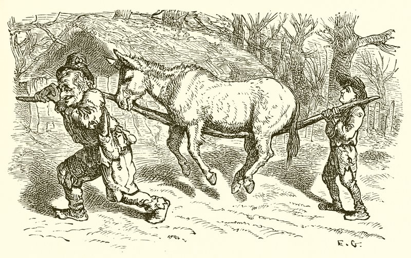 Den gamle mannen, hans son och åsnan av Ernest Henry Griset
