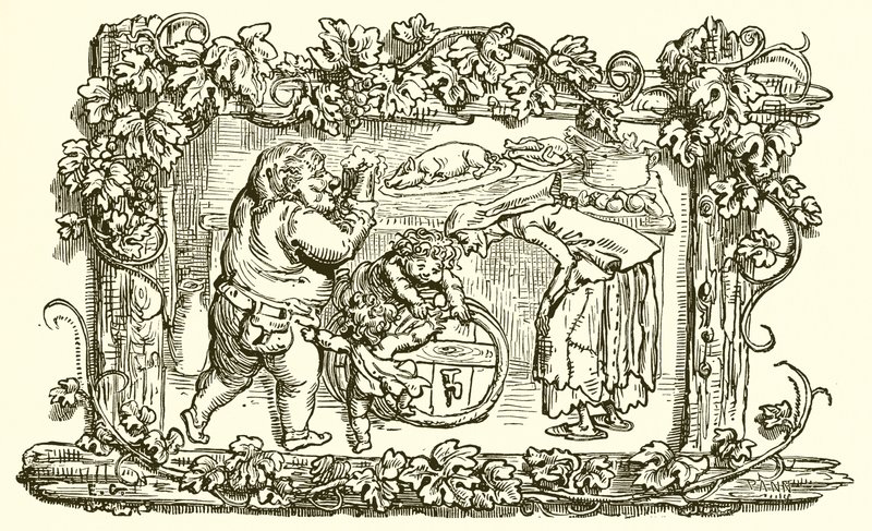 Den gamla kvinnan och det tomma fatet av Ernest Henry Griset