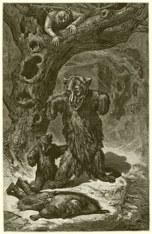 Resenärerna och björnen av Ernest Henry Griset