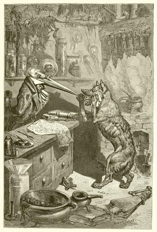 Vargen och tranan av Ernest Henry Griset