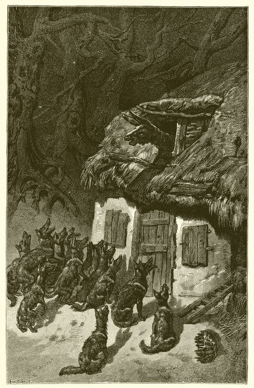 Vargarna och den sjuka röven av Ernest Henry Griset