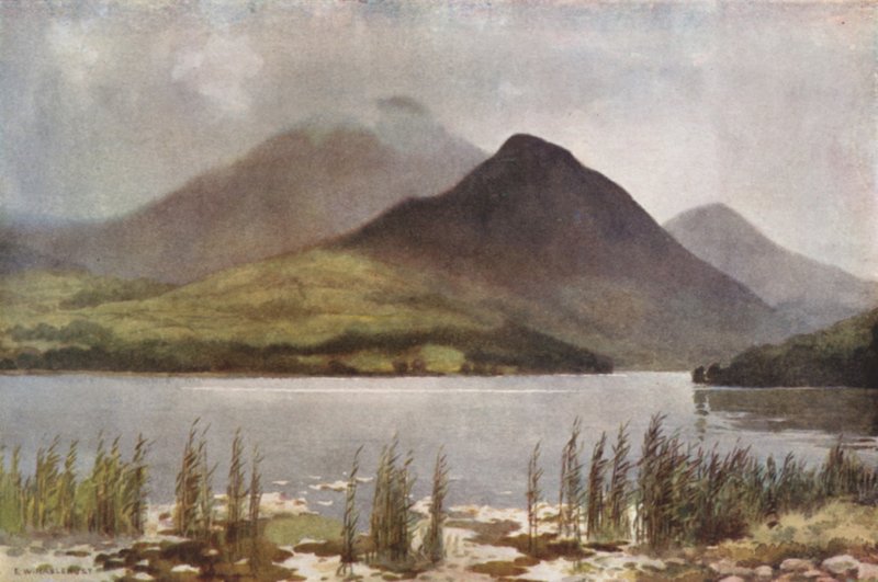 Bassenthwaite Lake och Skiddaw (färg litho) av Ernest William Haslehust