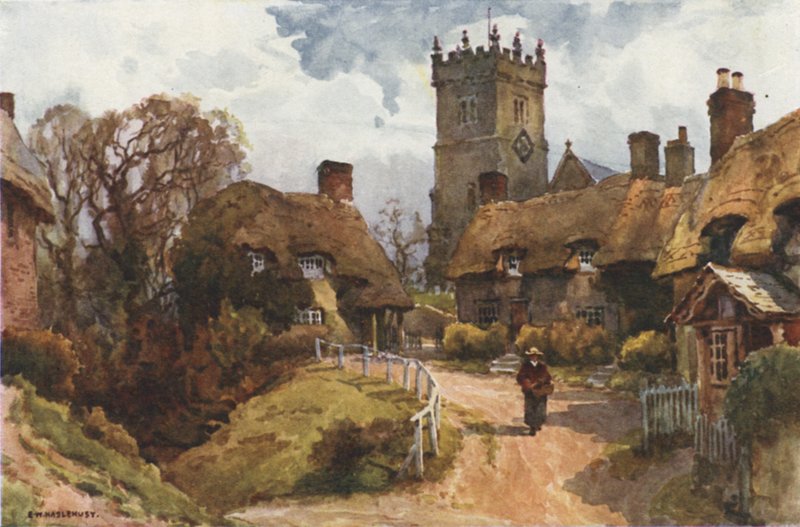 Godshill (färg litho) av Ernest William Haslehust