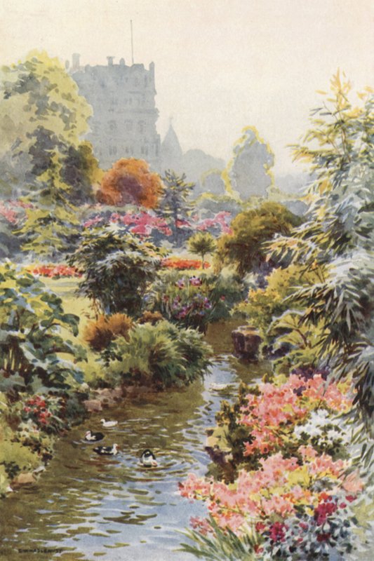 I Upper Gardens, Bournemouth (färg litho) av Ernest William Haslehust