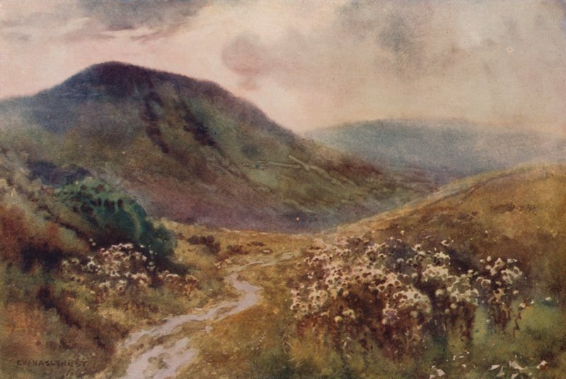 Mam Tor (färg litho) av Ernest William Haslehust