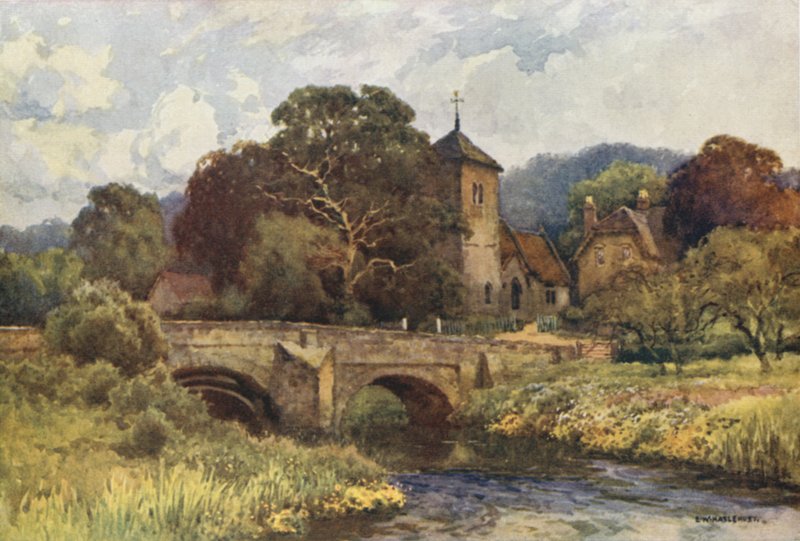 Mordiford (färg litho) av Ernest William Haslehust