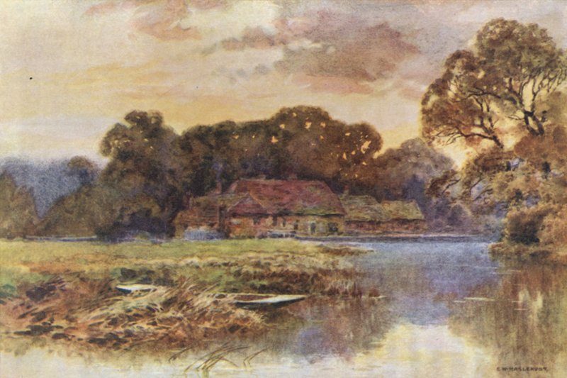 Pangbourne (färg litho) av Ernest William Haslehust