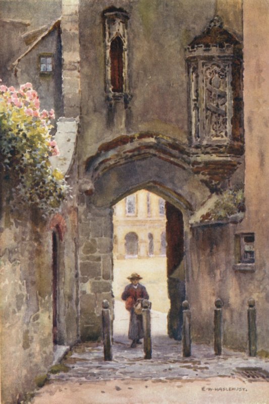Penniless Gate, Wells (färg litho) av Ernest William Haslehust
