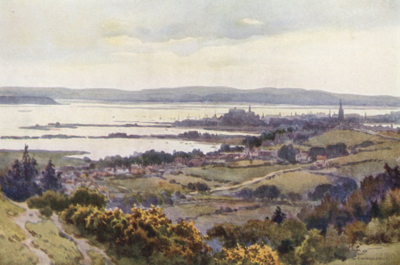 Poole Harbour från Constitutional Hill (färg litho) av Ernest William Haslehust