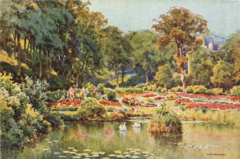 St. Leonards Gardens (färg litho) av Ernest William Haslehust
