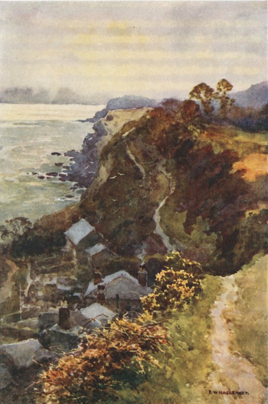 Steephill Cove (färg litho) av Ernest William Haslehust
