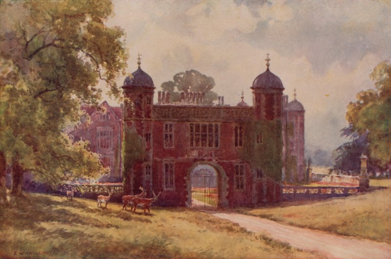 The Gateway, Charlecote (färg litho) av Ernest William Haslehust