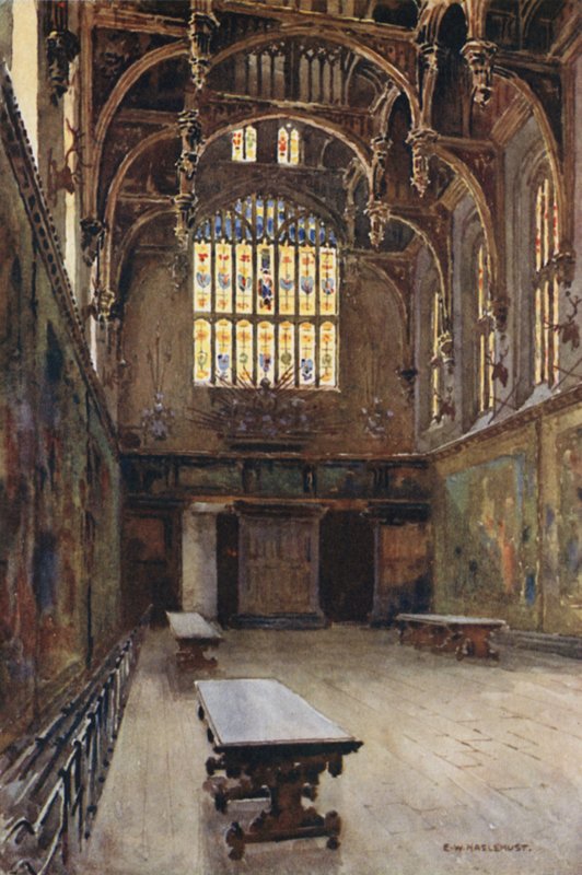 Stora salen (färg litho) av Ernest William Haslehust