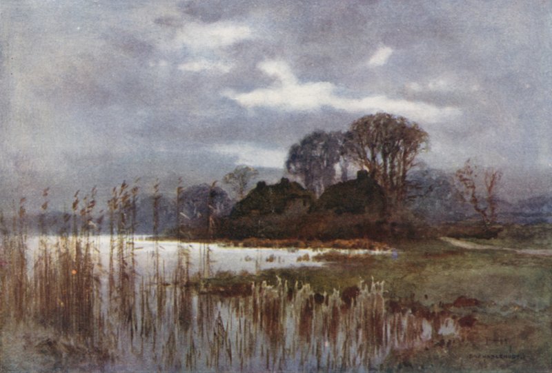 The Mill Pond, Beaulieu (färg litho) av Ernest William Haslehust