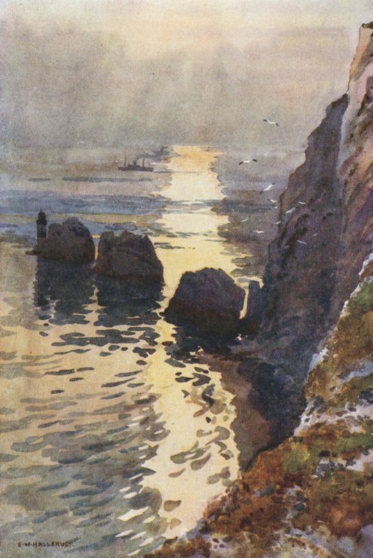The Needles (färg litho) av Ernest William Haslehust