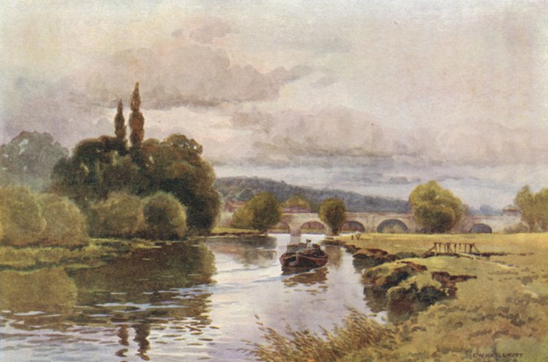 Wallingford (färg litho) av Ernest William Haslehust