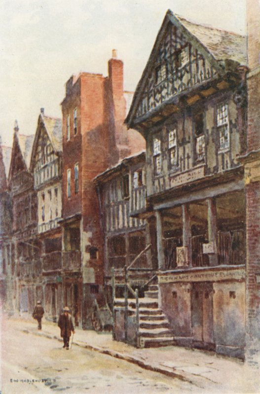 Watergate Street (litho i färg) av Ernest William Haslehust