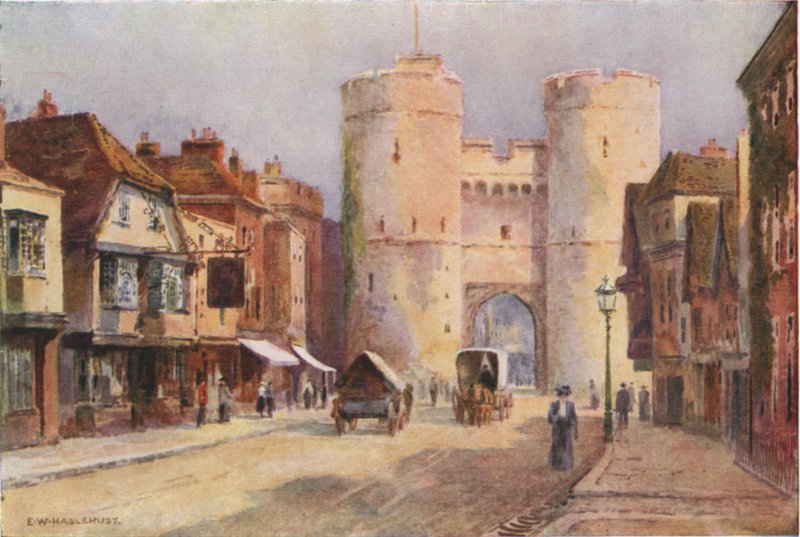 Westgate (litho i färg) av Ernest William Haslehust