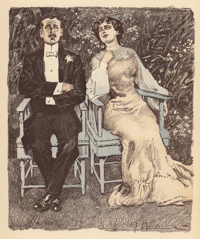 Illustration för Berliner Balle von Rideamus (färglitografi) av Ernst (after) Heilemann