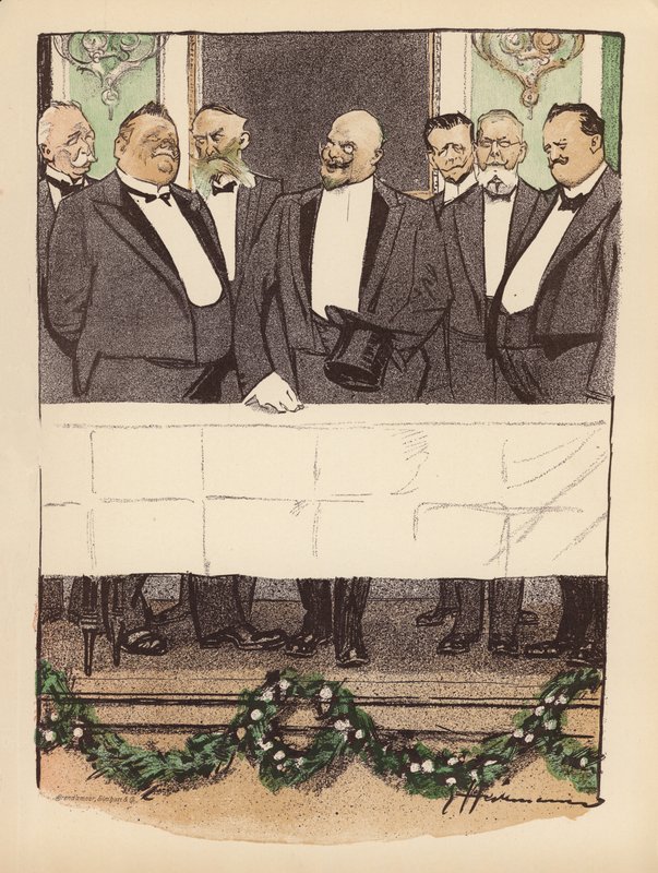 Illustration för Berliner Balle von Rideamus (färglitografi) av Ernst (after) Heilemann