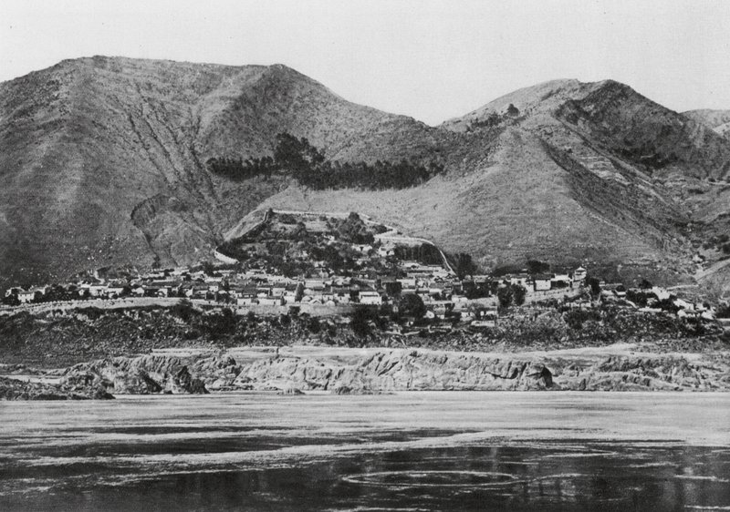 Kueichoufu, Szechuan, Staden Kueichou vid Yangtze (svartvitt foto) av Ernst Boerschmann