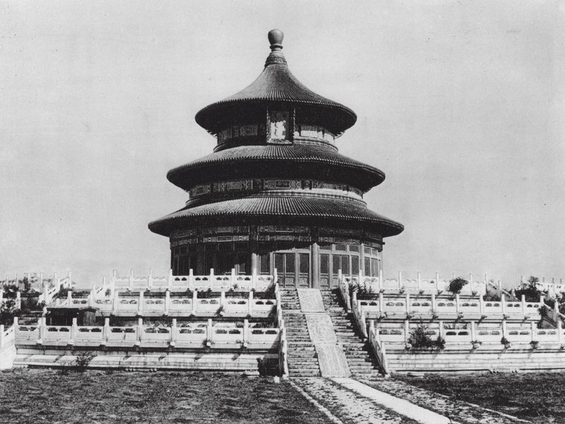 Peking, Tien tan, Chihli, Himmelens tempel, Hall för årliga böner (svartvitt foto) av Ernst Boerschmann