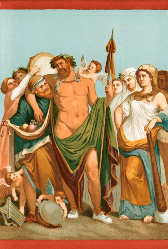 Hercules och Omphale, från en pompeiansk målning av Etienne Antoine Eugene Ronjat