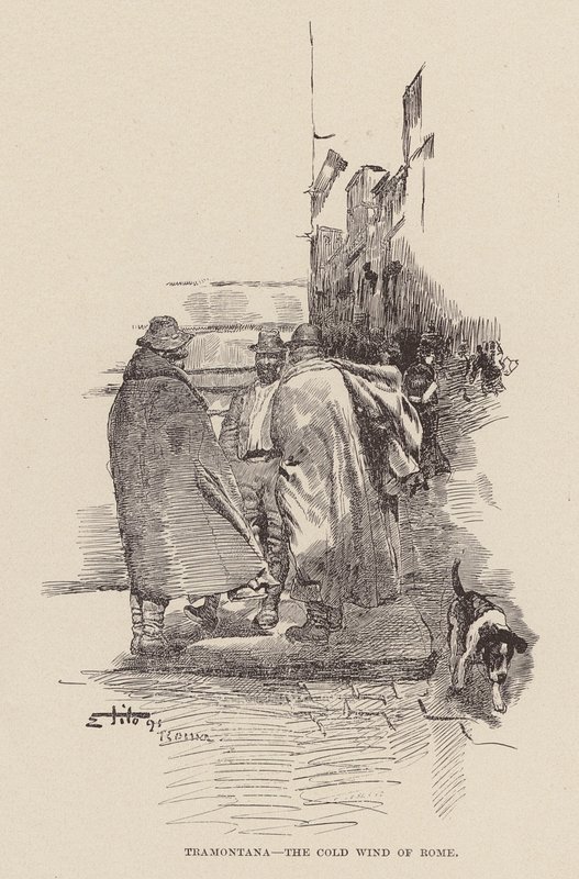 Tramontana, Den kalla vinden i Rom (gravyr) av Ettore Tito