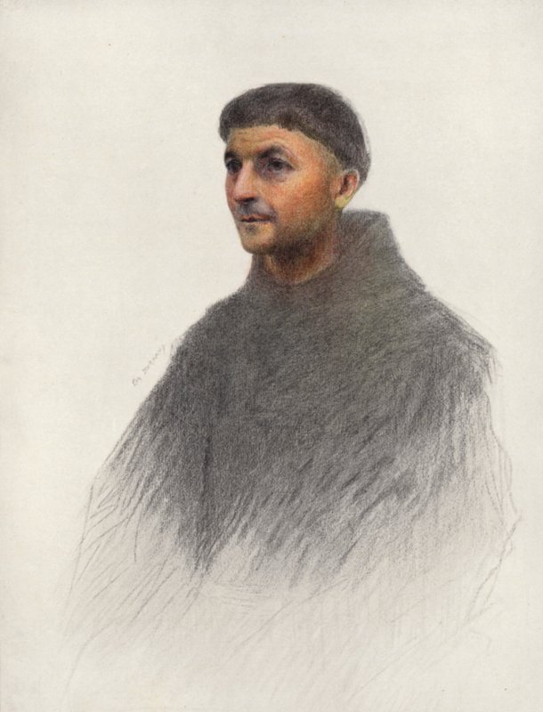 En broder (färglitografi) av Eugene (after) Burnand