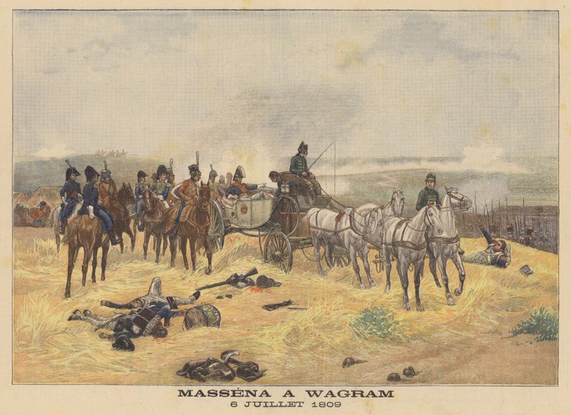 Marskalk Massena vid slaget vid Wagram den 6 juli 1809 av Eugene Chaperon