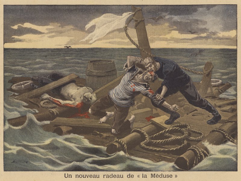 En ny Medusa-flotte (litho i färg) av Eugene Damblans