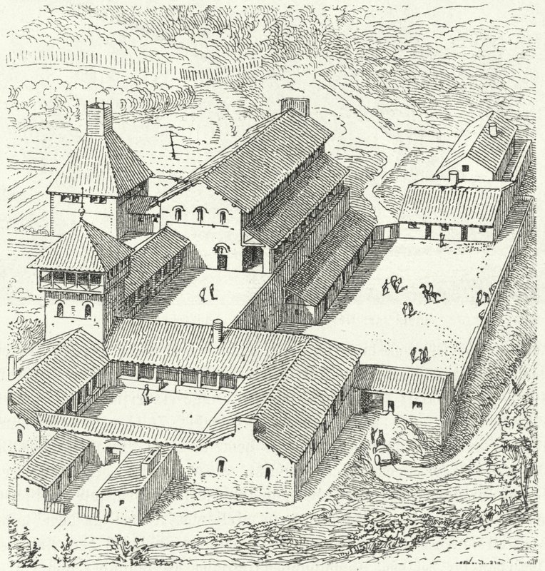 Merovinger kungliga palatset av Eugene Emmanuel after Viollet le Duc